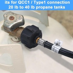GGC 4 Feet RV Propane Pigtail Hose QCC1 Connector with Acme and a 1/4” Inver…