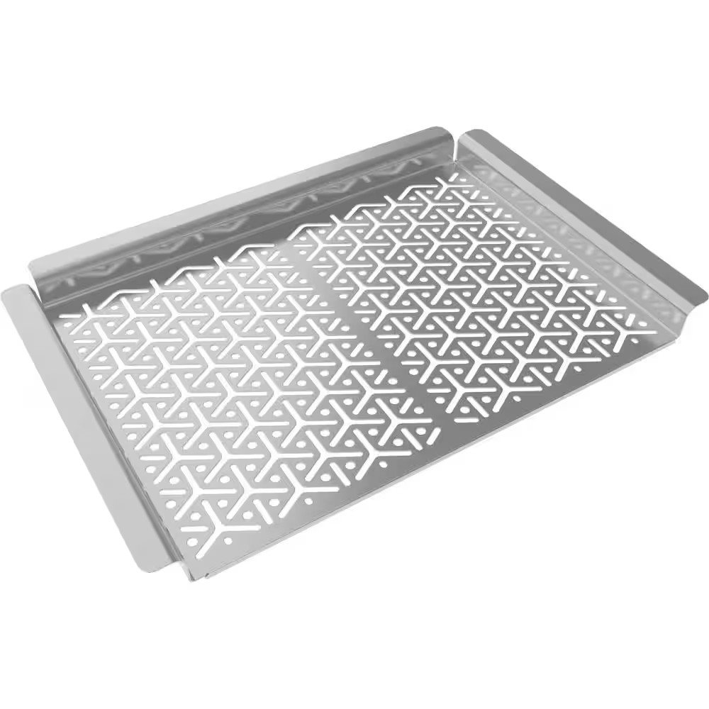 BBQ Grill Topper Stainless Steel Grill Basket for Vegetables Fish Meat
