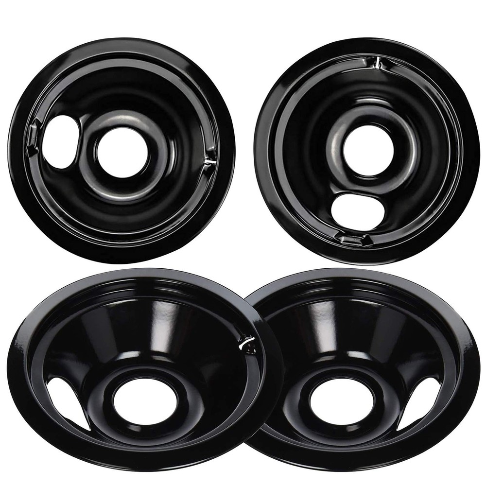 Black Stove Burner Drip Pans Replacement for GE Hotpoint Electric Stove Burne…