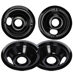 Black Stove Burner Drip Pans Replacement for GE Hotpoint Electric Stove Burne…