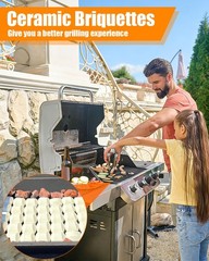 Gas Grill Ceramic briquettes for 06000Y, NEXGRILL, Select Turbo Gas Grill Mod…