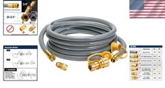 Flexible 15ft Natural Gas Hose for Low Pressure Appliances