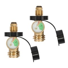 2PCS-Propane Tank Adapter with Gauge Converts POL LP Tank Service Valve QCC/Type