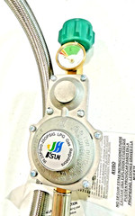 5FT Two Stage Propane Regulator Hose Gauge QCC1 3/8 Flare 180000 BTU CSA