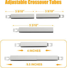 Grill Heat Plates Burners Carryover Tube Replacement for Charbroil Classic 280