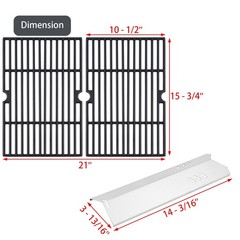 Grill Grates Heat Plates 15 3/4″ x 21″ for Blue Rhino 3 Burner Grills