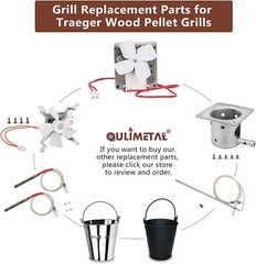 QuliMetal SUS304 Fire Burn Pot and Hot Rod Ignitor Kit, Induction Fan, 2.0 RP…