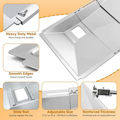 Adjustable Drip Pan w/Catch Pan Charbroil Dyna Glo Nexgrill Kenmore 23.6-31.6in