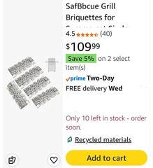 SafBbcue Grill Briquettes for Summerset Sizzler Grill Parts RCS 26″ 32″ 40″…