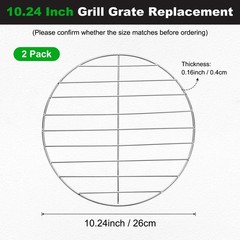 2 Pack Grill Grate Replacement, Steel Grill Grates for BBQ Parts [10.24 Inch]