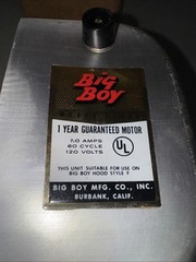 Vintage Big Boy Model 2-706 Rotisserie Motor Hood Style F Working