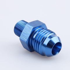 Male 1/8″ NPT to -6 AN Flare Adapter Straight 6AN to 1/8 NPT flare to NPT blue