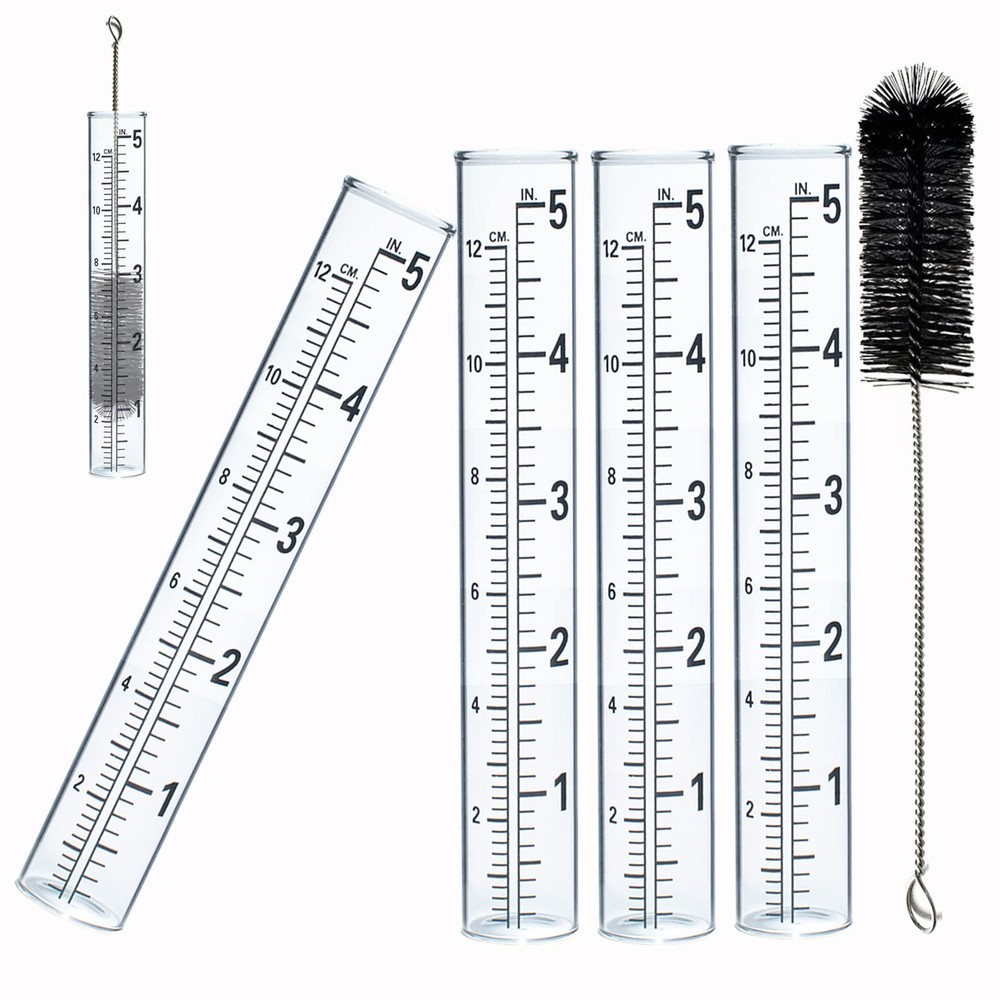 Glass Rain Gauge Tubes 4 Pcs 5 Inch