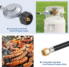 Gassaf 6 Feet Low Pressure Propane Regulator with Hose | LPG Hose Most LP Gas Gr