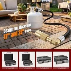 Blackstone 17″&22″ Propane Hose Adapter 5FT Regulator 90° Degree Elbow