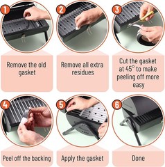 Grill Gasket, 1/2″x1/8″, 15 ft, Smoker Gasket Sealer | High Temp, Easy to Cut…