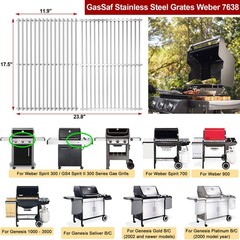 304SS Grill Grates 17.5 for Weber Spirit 300 and GS4 II 300, Cooking Grates 7…