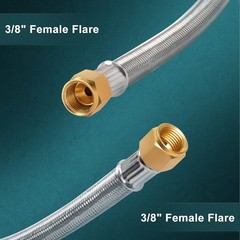 6FT Propane Hose 3/8″ Female Flare Stainless Braided for Gas Grill RV