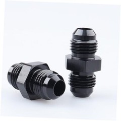 -8 AN Male Flare to -8 AN Male Coupling Hose Union 8AN to 8AN – 2PCS Black