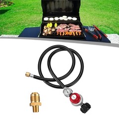0-30 PSI Adjustable Propane Regulator with 4 FT Hose for Grills Fire Pits