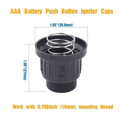 AAA Battery Push Button Ignitor Caps, 2Pcs Igniter Replacement Caps with Spri…