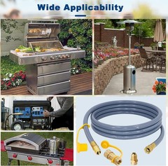 Natural Gas Hose 12 Feet 1/2 Inch Quick Disconnect.