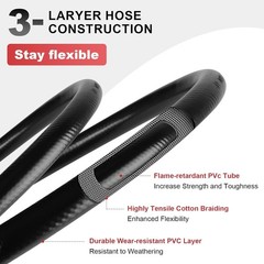 Propane Hose,4ft Propane Tank Hose 1/4 Rubber Propane Adapter Hose Converts 1…