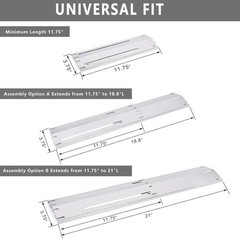 Universal Adjustable Tent Shield, Stainless Steel Heat Plate, Grill Burner Co…