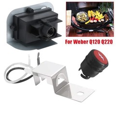 Piezo Ignition Kit for Gas Grill For Weber Q120 Q220 2 Wire Harness Bracket Set