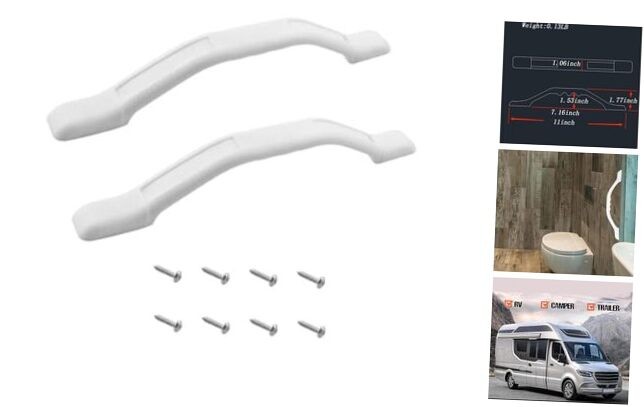 RV Plastic Grab Handle Replacement for Trailer, Camper, Cargo Trailer,11 White