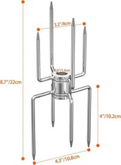 Onlyfire Double Sided 4 Pronged Rotisserie Fork for Most Grills, Fits 5/16″ Squa