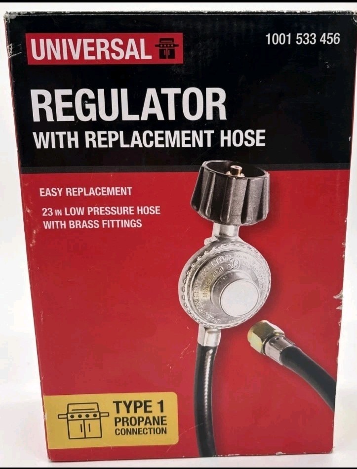 Grill Replacement Regulator 23 ” Low Pressure Hose Brass Fitting Type 1 New