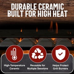 Chef Master Ceramic Briquettes for Gas Grill (50 Pack) – Replacement Gray