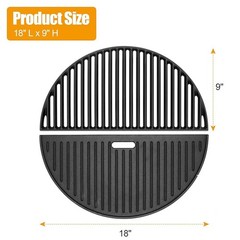 18″ Half Moon Cast Iron Cooking Grates for Kamado Joe KJ-23RHC Classic II KJ2…