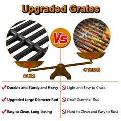 17 Inch Dual Cast Iron Grill Grates Fits Nexgrill 6 Burner 7200896B BBQ
