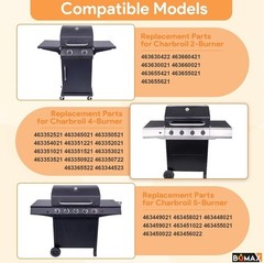 BQMAX Cooking Grate & Heat Plate for Charbroil 2-Burner Grill 463630422