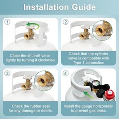 2/5/12FT Propane Hose with Regulator Replacement for Grill, Heater Use
