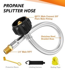 NUPICK 12 in RV Propane Hoses, Propane Pigtail Hose with 1/4″ Male NPT & QCC …