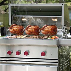 Onlyfire Double Sided 4 Pronged Rotisserie Fork for Most Grills, Fits 5/16″ Squa