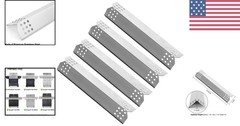 Replacement Stainless Steel Heat Shield Plates for Gas Grills 14 9/16″ x 3 3/8″