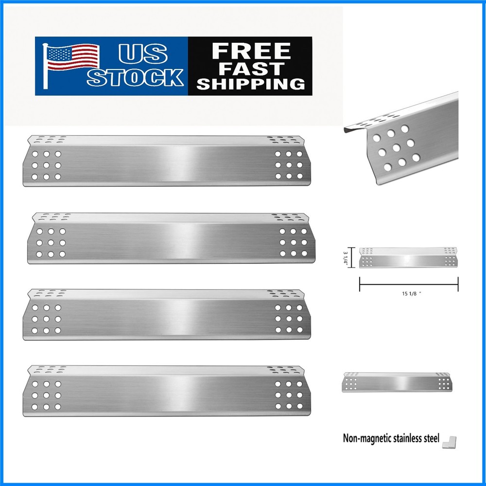Heavy Duty BBQ Gas Grill Heat Tent Replacement – Set of 4 Stainless Steel Parts