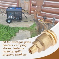 Male 5042 QCC1 Nut, Propane Gas Fitting Hose Adapter with 1/4 inch, Brass