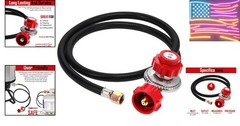 2109-RED 4 ft High Pressure 0-20 PSI Adjustable Regulator with Red QCC-1 Type…