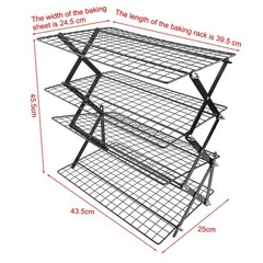 Foldable 234Tier Cooling Rack for Baking Stackable Roasting Rack Space Saver