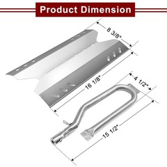 Hiorucet Grill Parts for Members Mark Burner×3 + Heat Plate×3, Black