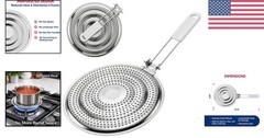 Stainless Steel Heat Diffuser with Removable Handle for Even Cooking – 8.25-Inch