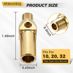 10PCS Propane Natural Gas Burner Jet, Propane Burner Brass Head Nozzle Replaceme
