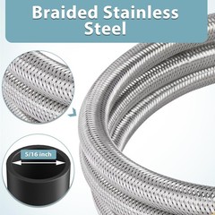 6/15FT Propane Regulator Hose, 3/8″ Female x QCC1/Type1 Tank, Stainless Braided
