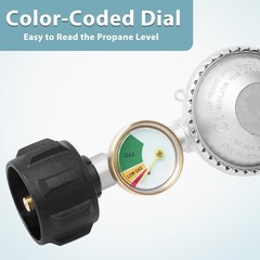 5FT Propane Hose Regulator with Gauge for Most LP Gas Grill, Heater, 3/8″ Female