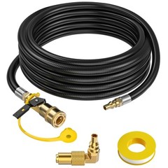 20FT Quick Connect Propane Hose Adapter with 1/4″ Shutoff Valve for RV to Grill
